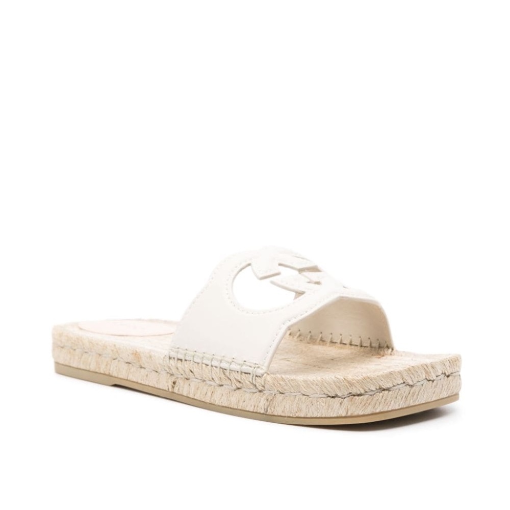 Gucci Cream Leather Interlocking G cut-out espadrilles, Size 37.5 - Picture 3 of 11
